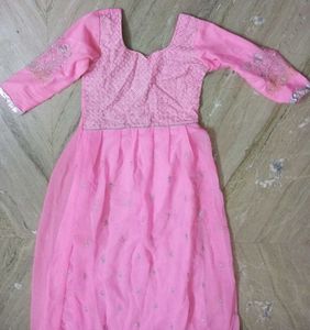 Pink Embroidered Anarkali Dress