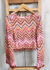 Colorful Chevron Knit Top Bust Size-36