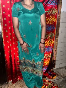 Teal Embroidered Salwar Kameez