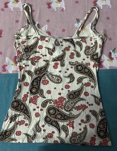 Y2k Paisley Lace Trim Tank Top