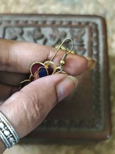 Gorgeous Meenakari Brass Butterfly Earrings