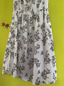 White Floral Sleeveless Summer Dress