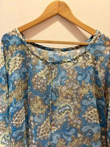 Beautiful Blue Paisley Top