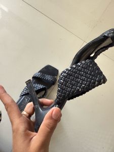 Truffle Collection Black Woven Heels - Size 9