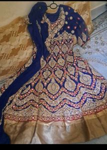 Elegant Blue Embroidered Anarkali Suit