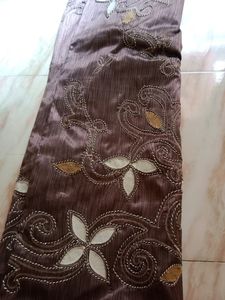 Vintage Embroidered Brown Fabric