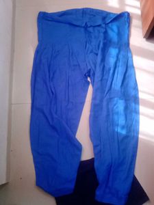 Blue salwar and black shorts