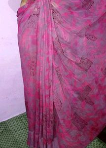 Pink Printed Saree