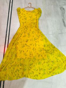 Yellow Floral Fit & Flare Dress