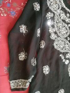 Elegant Black Embroidered Kurti