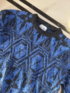 Patterned Blue Sweater