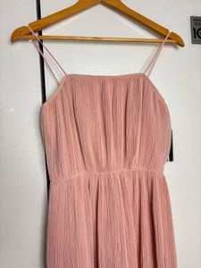 Pink Pleated Midi Dress