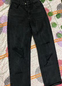 shine charcoal black jeans mom fit