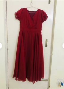 meroon dress flared