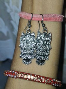 Silver Owl Earrings