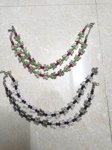 Butterfly Anklets Combo Of 2 Pairs