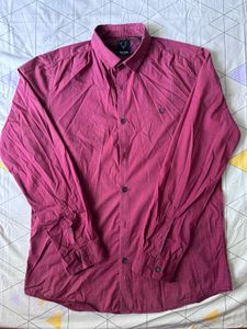 Maroon Slim Fit Allen Solly Shirt