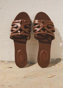 MANGO LEATHER FLATS