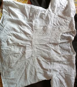 White cotton peplum top