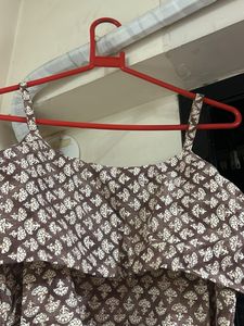 Brown &amp; White Sundress