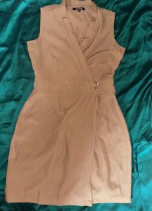 Brown Sleeveless Mini Dress