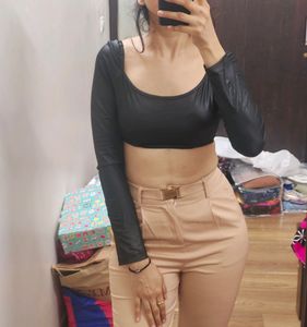 Trendy Black Crop Top