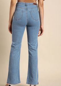 Trendy Light Wash Bootcut Jeans