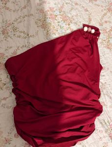 Burgundy One-Shoulder Top