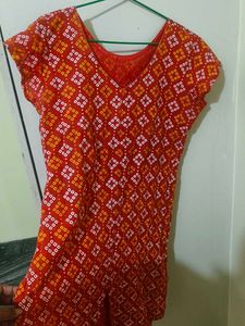 Stylish Red Printed Kurta