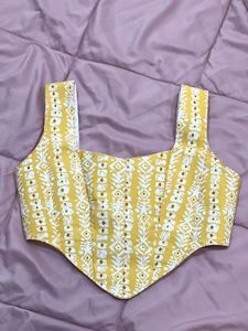 Yellow Print Corset Top