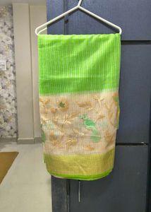 Green saree(cotton)