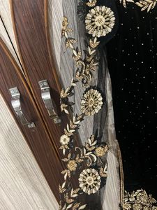 Pakistani Black Embroidered Velvet Suit