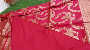 Elegant Pink Banarasi Silk Saree