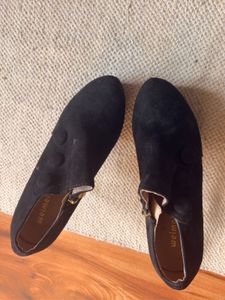 Black Suede Platform Booties