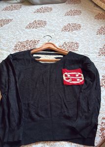 Stylish Black Long Sleeve Sweater
