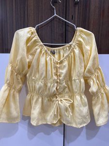 Yellow Bell Sleeve Top