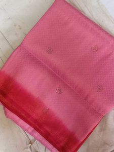 Pink &amp; Red  Diamond Work Saree for Party Wear