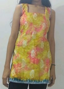Yellow Paisley Print Kurta