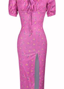 Pink Floral Midi Dress Combo