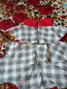 Red &amp; Plaid Ruffle Dress