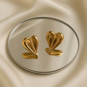 Golden Bloom Heart Studs