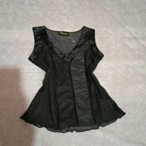 Black Mesh Top
