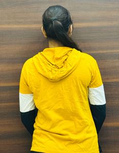 Yellow And Black Block Hoodie