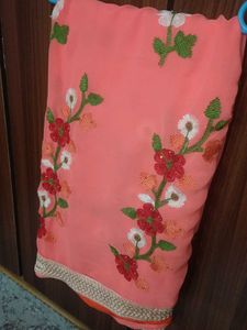 Elegant Embroidered Saree