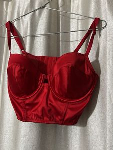 Red Satin Corset Top