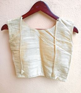 Zari Embroidery Blouse With Red Stone Work