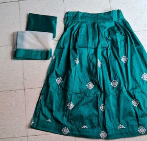 Green Embroidered Lehenga Choli