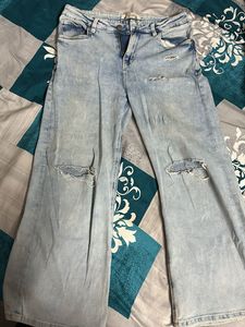 Wide Legged Ribbed Jean