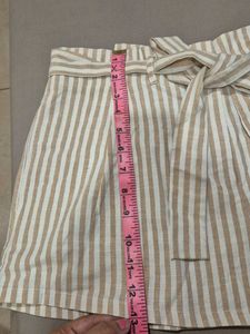 Striped Paperbag Waist Shorts