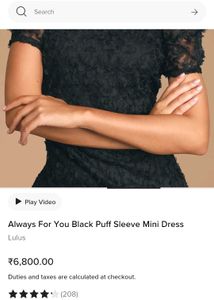 LULUS Always For You Black Puff Sleeve Mini Dress